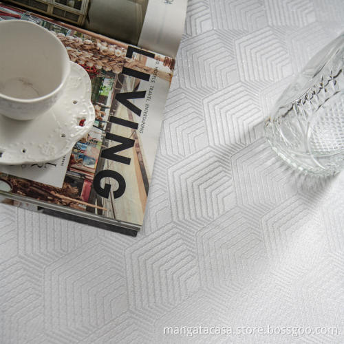 Runda polyester jacquard bordsduk